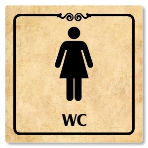 WC ženy, 148x148mm, pergamen, Texas